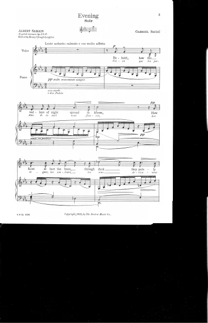 Complete Score (transposed to for high voice)