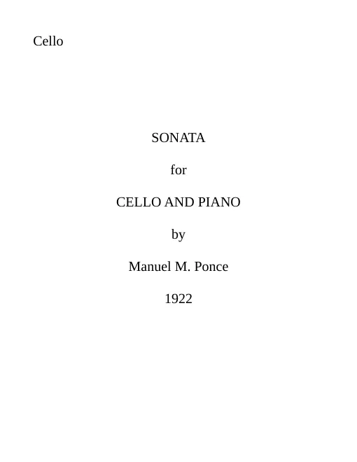 Cello Part