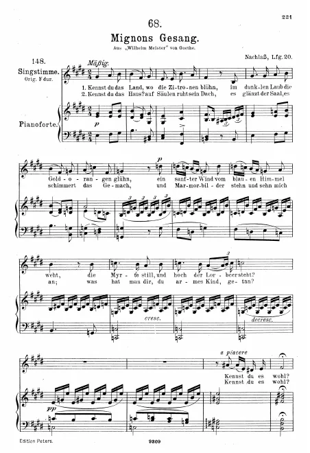 Complete Score (Medium Voice, transposed to )