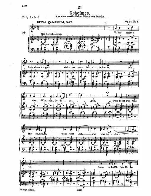 Complete Score (medium voice, transposed to )