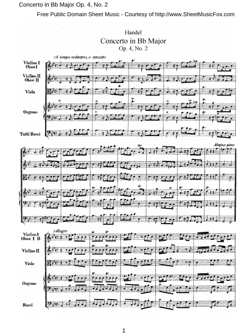 Concerto No.2 in B major, HWV 290