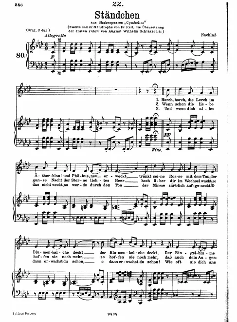Complete Score (low voice, transposed to )
