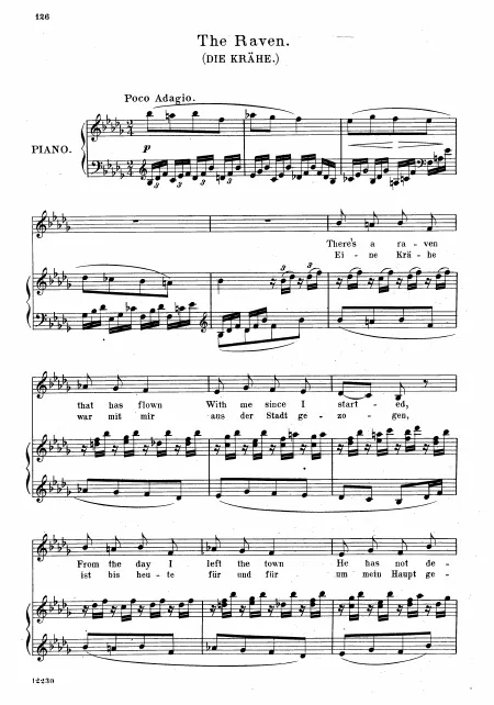 15. Die Krähe (Low Voice, Transposed to )