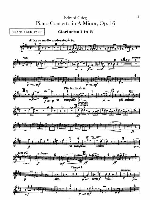 Clarinet 1 (B, transposed)