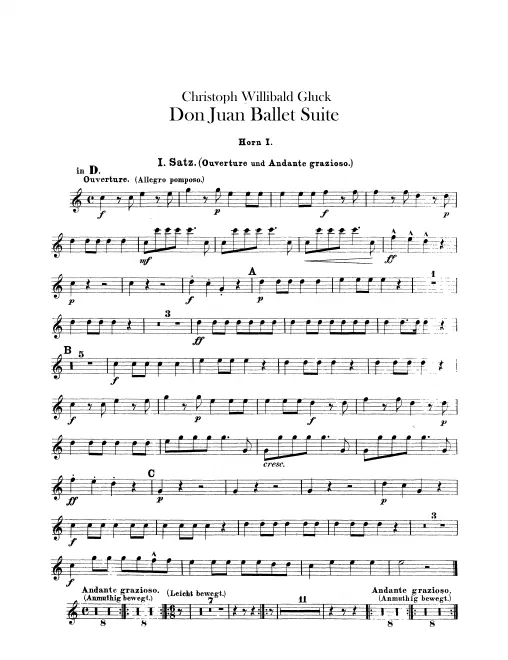 Horn 1, 2 (in D)