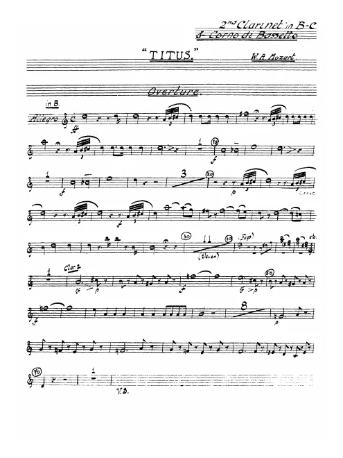Clarinet 2 (B/C), Basset Horn