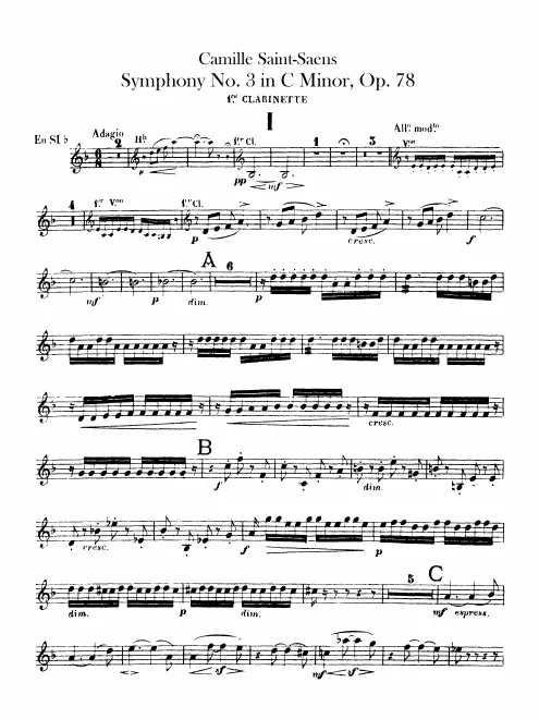 Clarinet 1, 2, Bass Clarinet (B)