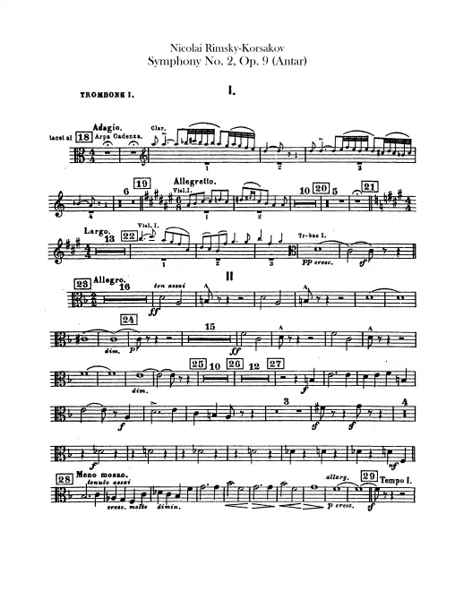 Trombone 1, 2, 3, Tuba (1, 2 - alto clef)