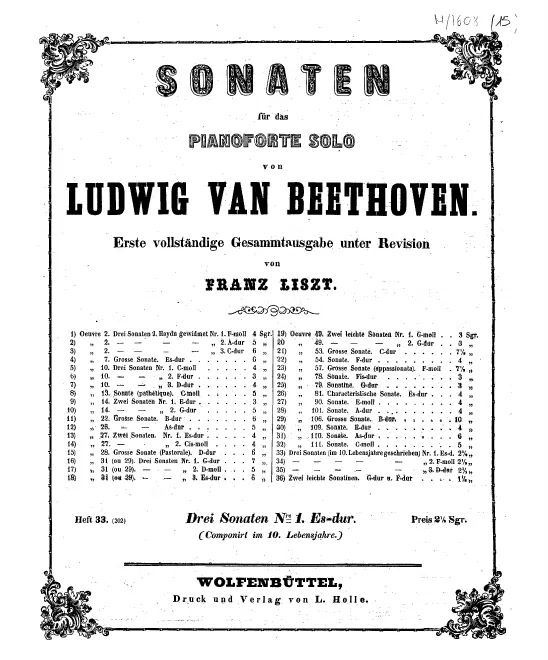 Heft 33. 3 Piano Sonatas, WoO 47, No.1