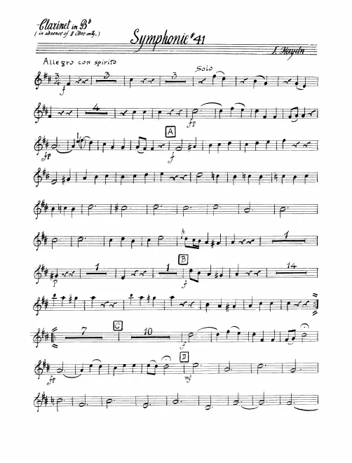Clarinet (B, alternate to Oboe 2)