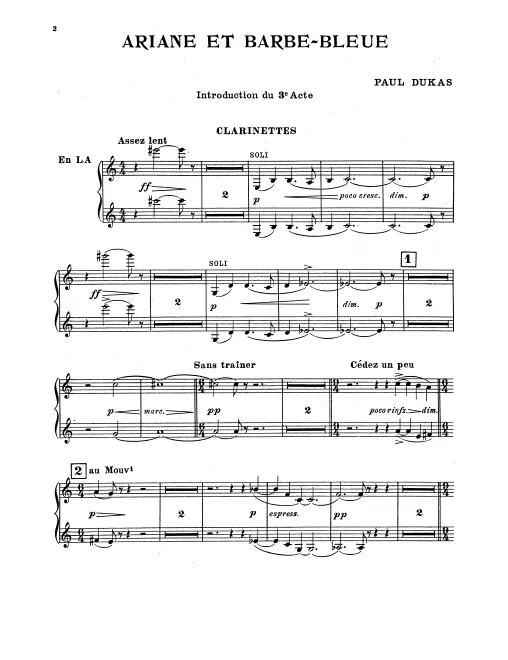 Clarinet 1/2 (A), Bass Clarinet (B♭)