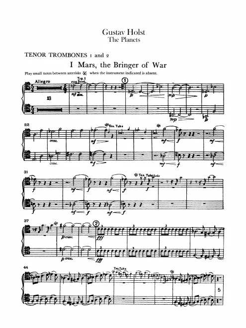 Trombone 1/2 (tenor, bass clef, plus bass clef alternate)