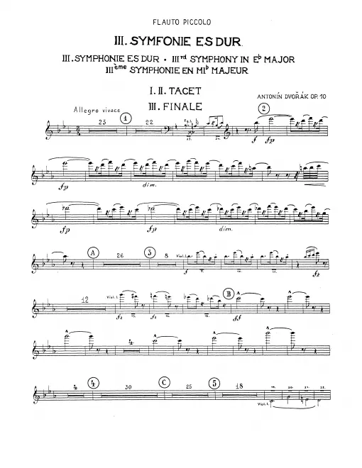 Piccolo, Flute 1, 2