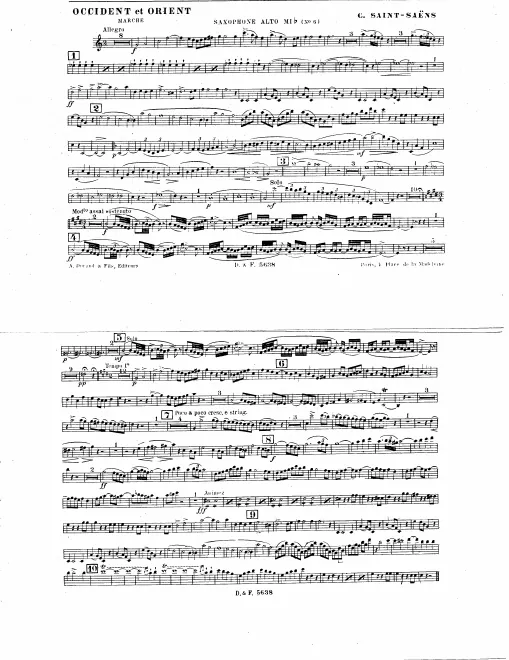 Alto Saxophone (E), Tenor Saxophone (B), Baritone Saxophone (E)