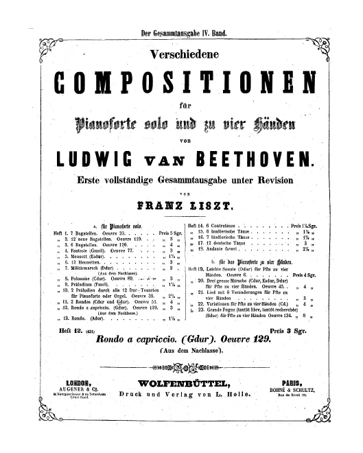 Heft 12. Rondo a capriccio, Op.129
