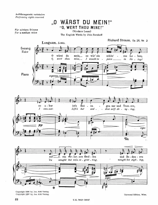 Complete Score (Medium voice, transposed to )
