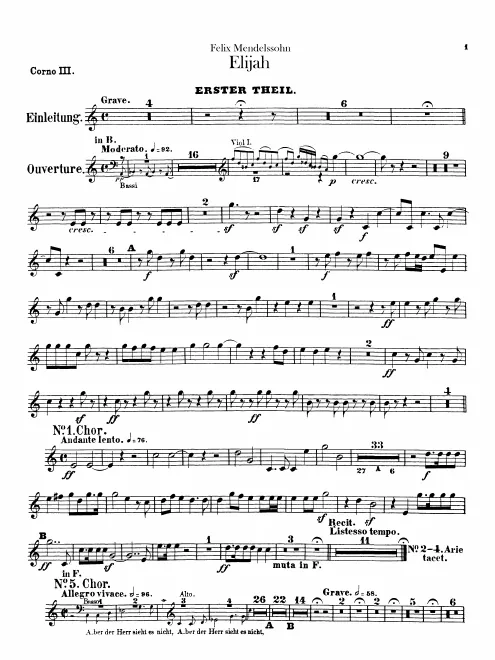 Horn 3, 4 (B, F, C, D, E, A)