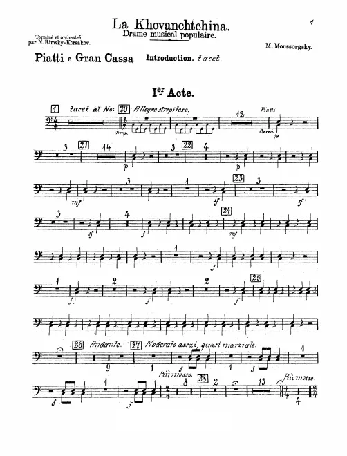 Bass Drum/Cymbals, Tam-Tam/Tambourine, Triangle/Snare Drum, Bells