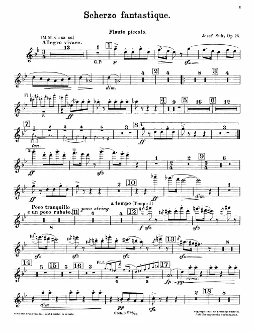 Piccolo, Flute 1, 2