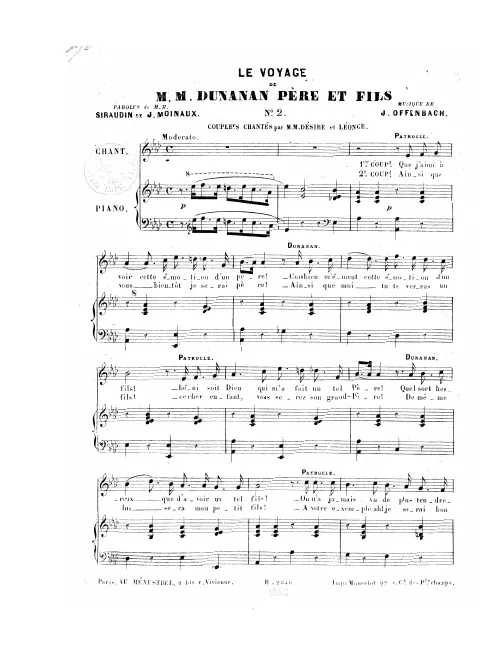 No.2, Couplets: "Que j'aime à voir cette émotion d'un père" (Act I, No.3)