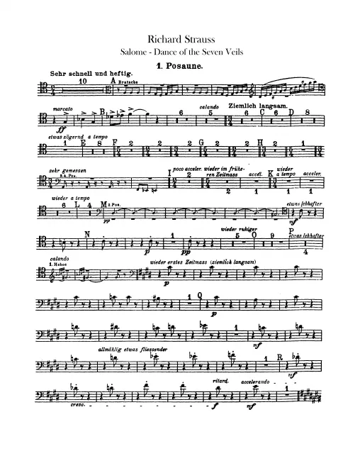 Trombone 1, 2, 3, 4, Tuba