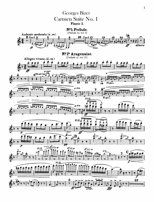 Flute 1, 2 (also Piccolo)