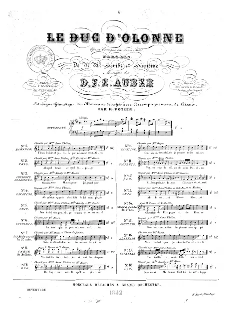 No.4, Cavatine: "Ah, qu'ai je appris" (E♭ major)