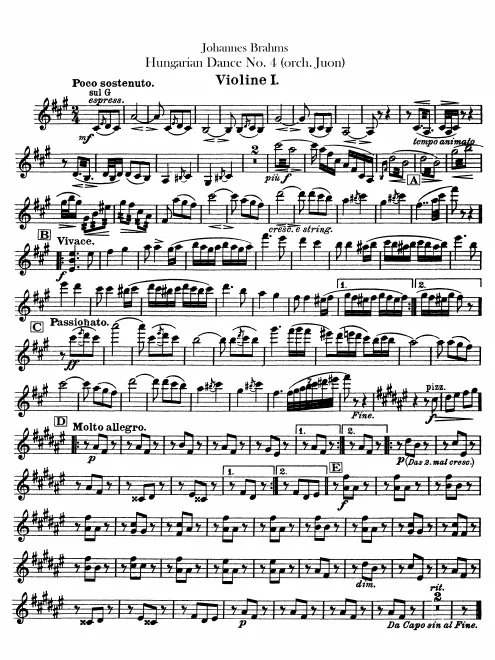 Violins I, II