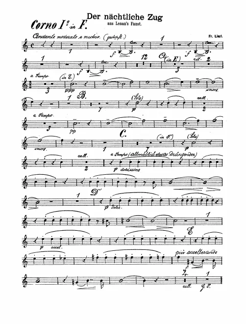 Horn 1, 2 (F), 3, 4 (E/F)