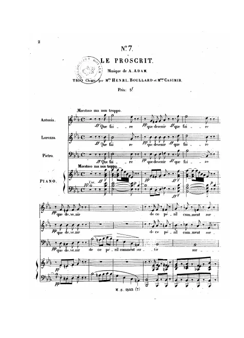No.7, Trio: "Que faire, que devenir de ce péril" (Antonia/Lorezzo/Pietro)