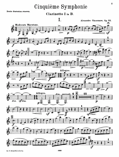 Clarinet 1, 2, 3/Bass Clarinet (B♭)