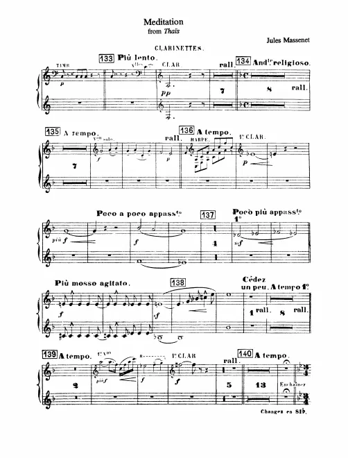 Clarinet 1/2 (A), Bass Clarinet (B)