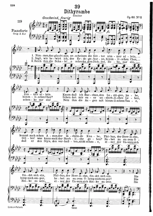 Complete Score (Low voice, transposed to )