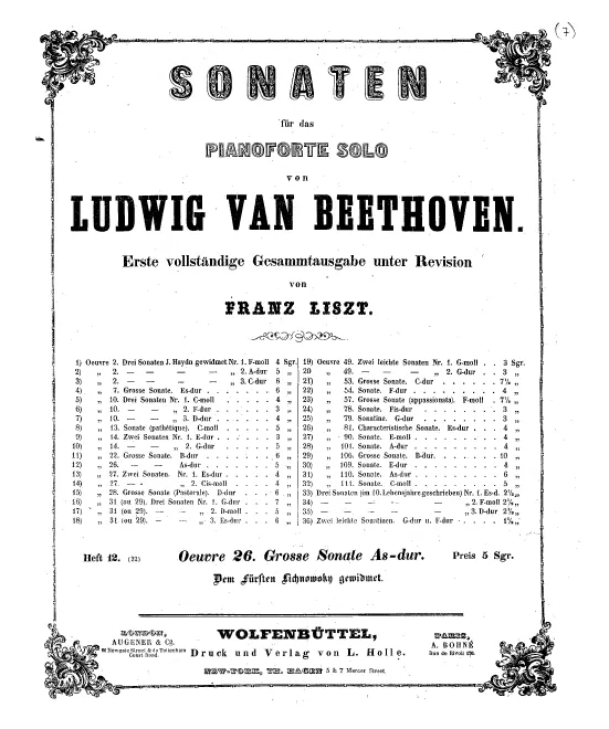 Heft 12. Piano Sonata No.12, Op.26