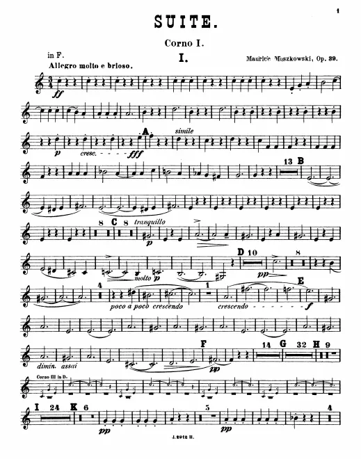 Horn 1, 2, 3, 4 (2 in F/E, 2 in D/C)