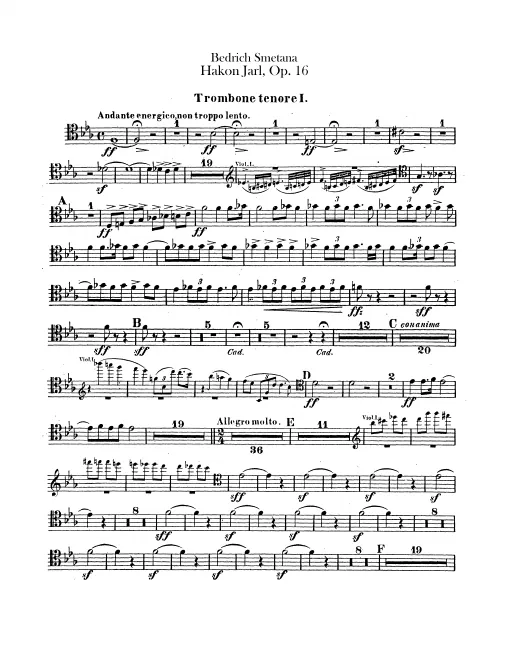 Trombone 1 (alto), 2 (tenor), 3 (bass), Tuba