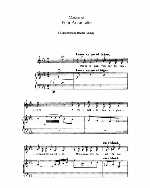 Complete Score (E Major: high voice and piano)