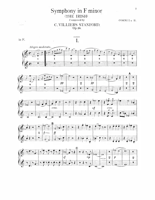 Horn 1/2 (F), 3/4 (B/D/E)