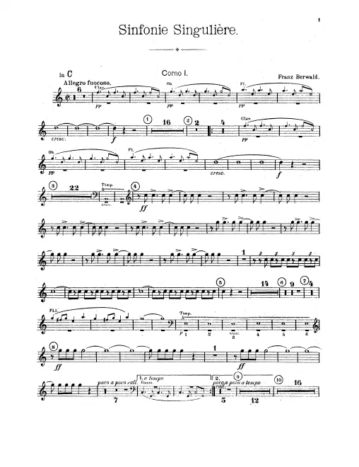 Horn 1, 2 (C/D/F), 3, 4 (C/E/F)
