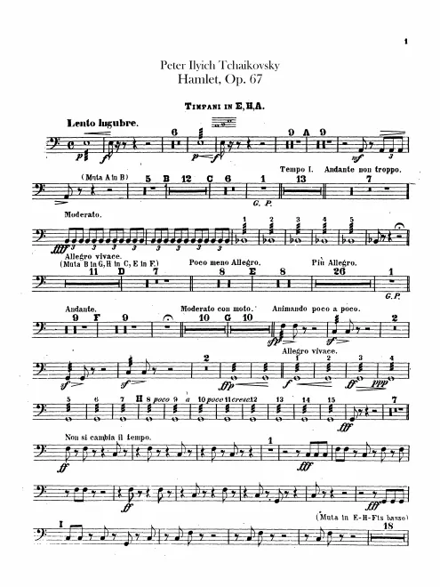 Timpani, Snare Drum, Tam-Tam, Cymbals, Bass Drum