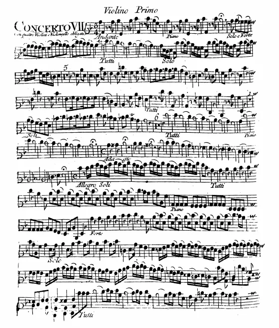 Violins I (solo and ripieno)