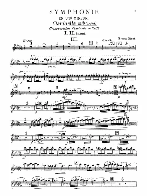 Clarinet (E) (Alternate of D Clarinet)*