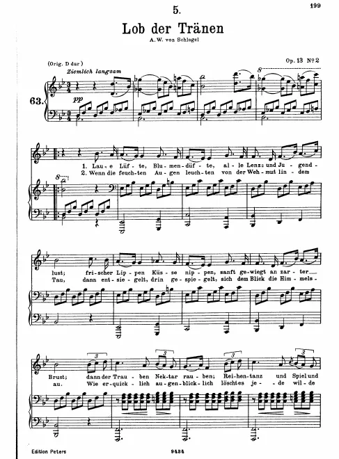 Complete Score (low voice, transposed to )