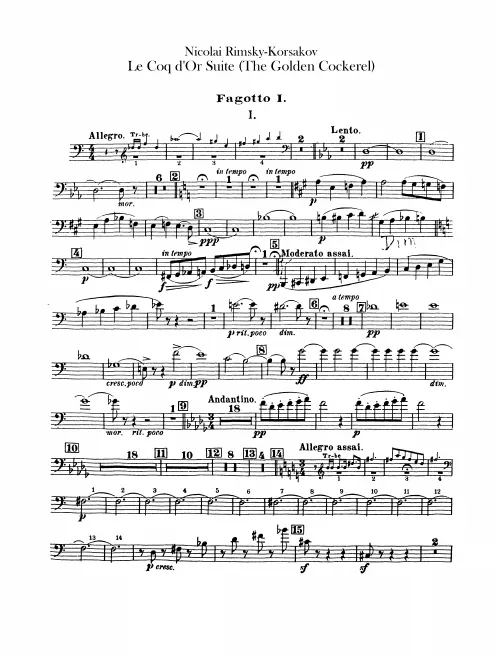 Bassoon 1, 2, Contrabassoon