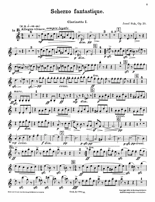 Clarinet 1, 2 (B, A), Bass Clarinet (B)