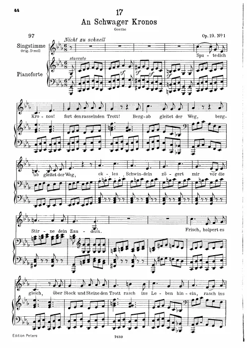 Complete Score (Low voice, transposed to )
