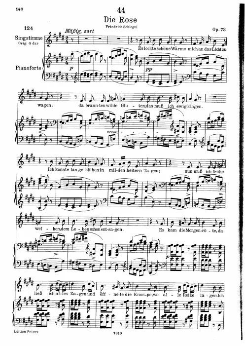 Complete Score (Low voice, transposed to )