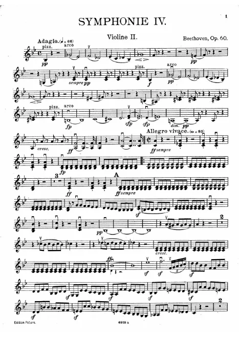 Symphony No.4: Violin 2 Part (ad lib.)