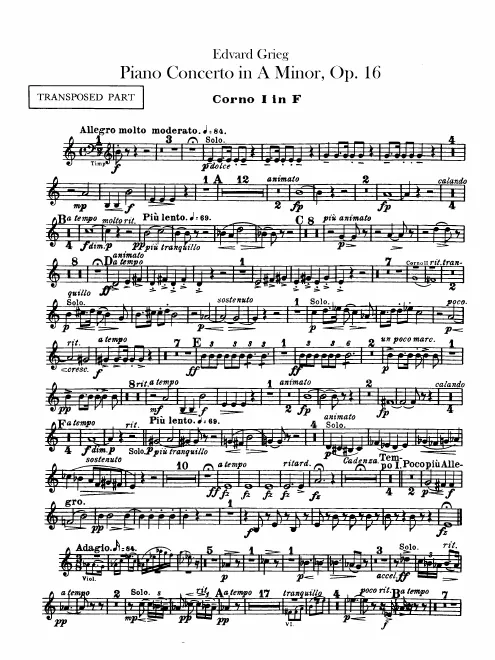 Horn 1 (F, transposed)