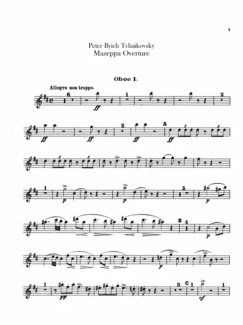 Oboe 1, 2, English Horn